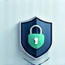 Security icon with shield and lock.